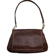 Plinio Visonà Brown Italian Pebbled Leather Shoulder Bag