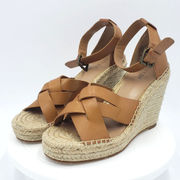 Abound Espadrille Wedges Adult 9M Tan Sayge Sandal Womens Faux Leather