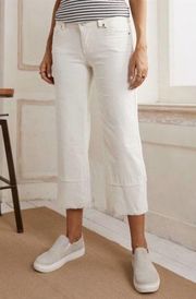 Suzanne Betro White Fringe-Hem Low-Rise Crop Jeans SIZE 10 Darling Straight NEW