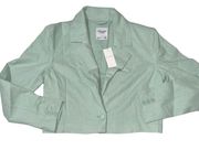 Cropped Linen-Blend Blazer - Medium