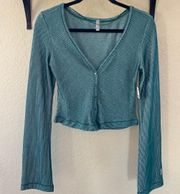 Free People Movement green striped soft top