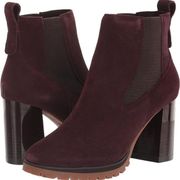 New Sanctuary Women's Ravish Chelsea Suede Bootie Burgundy Size 10