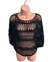 Crochet Crop Top Black Size Small New With Tags