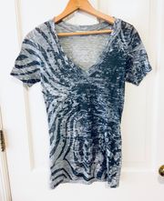 gray vneck burnout Tshirt