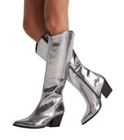 Seychelles Begging You Boot Metallic Silver Cowboy Pointed Toe