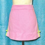 Lilly Pulitzer  Pink with Classic Green Stripe Mini Skirt