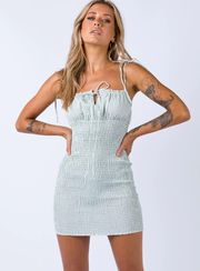 Princess Polly Korina Mini Dress In Gingham Green