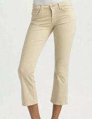 J Brand Gigi Muslin Cropped Flare Khaki Pants - Size 25 - Japanese Luxe Twill