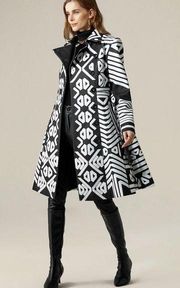 Geometric Shawl Collar Urban Trench Coat With Belt