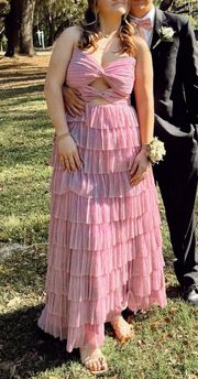 tiered prom dress