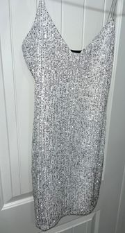 White Sequin Mini Dress