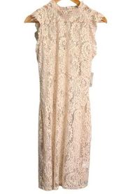 Bar lll Midi Sleeveless Lace Pink Dress Size Large