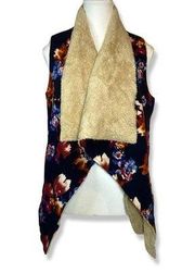 Floral Sherpa Vest in size Small