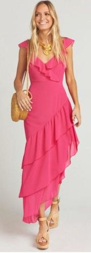 Pink Ruffle Maxi Dress