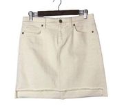 Vineyard Vines Marshmallow Ivory High Low Hem Denim Skirt 8