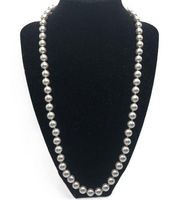 Monet Vintage Costume Pearl Necklace Matinee Length Silver  23 Inch