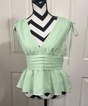 AMANDA UPRICHARD Green Westerly Peplum Top