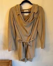 BB Dakota Beige Belted Hooded Trench Coat | S