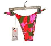 NWT Maaji Colorful Micro Midi Single Strap Bikini Bottom Reversible