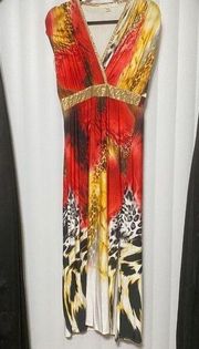 Boston proper vneck animal print maxi dress