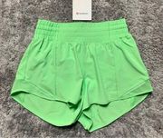 Lululemon NWOT  Hotty Hot HR Shorts 2.5" *Scream Green Light