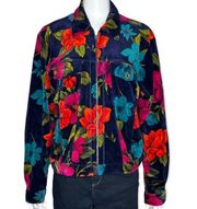 Carole Little Sport Vintage Velour Floral Jacket