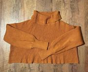 Wild Fable Rust Cropped Knit Turtleneck Sweater