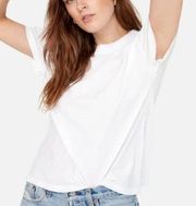 NWT MATE the Label White Organic Cotton Raw Neck Boxy Tee - Size S