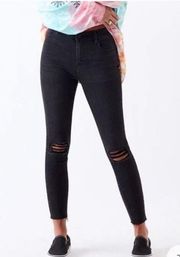 Pacsun Lightly Distressed Black Ankle Jegging