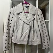 Motorcycle Jacket Light Gray International Concepts