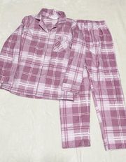 Pink Plaid Cotton Pajama Set