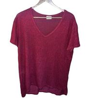 Abound red and black heather V-neck short sleeved t-shirt size medium