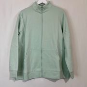 Women’s Long Sleeve Mock Neck Full Zip Sweatshirt Mint Size X NWT FLAW