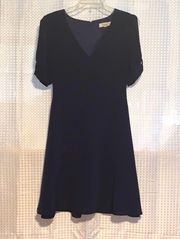  SALE Freeway Silky Navy Blue short sleeve Dress Size small 