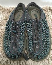 Women’s Shoe’s Keen size 8  Turquoise And Gray Water Or land￼ Breathable 2 cord