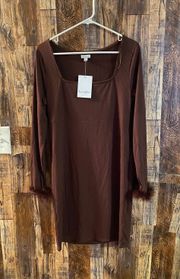 NWT Love & Fire women's long sleeve burgundy color dress size XL