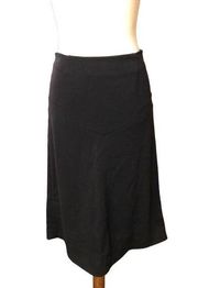 Diane von Furstenburg  black wool silk blend a line midi skirt size 8