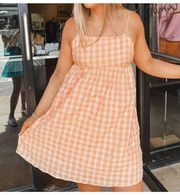 🌙 Lucy Paris Grethe Plaid Mini Dress in Orange