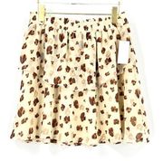 1. Sate Leopard Tiered Mini Skirt Size Medium NWT