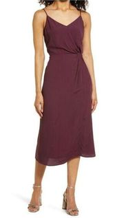 Halogen nwot burgundy side knit slip cocktail dress size large