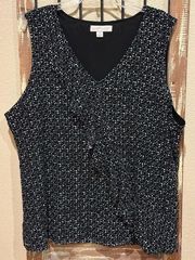 Laura Ashley sleeveless vneck blouse