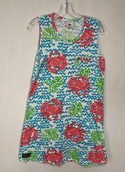 Simply Southern Women's Crab Tank Dress Beach Swimsuit Cover Up Multicolor M/L