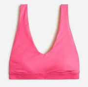 NWT J. Crew Vivid Begonia CloudStretch Reversible V-Neck Sports Bra, S