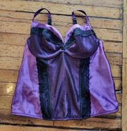 Cacique Intimates Purple and Black Lace Structured Bustier Size 18/20