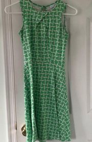 Green Print Office Dress