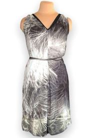 Simply Vera Vera Wang Dress V-neck Sleeveless Abstract Pattern Gray