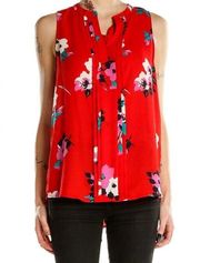 41Hawthorn Women's Red Petite Vibrant Floral Sleeveless Blouse M