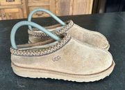 UGG | Tasman Brown Camel Leather Shearling Fur Winter Comfort Slippers | size 5