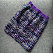 Kate Spade // Kylie Jewel box Purple Colorful Striped Tweed Mini Skirt