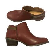 Vionic Millie Leather Side Zip Buckle Ankle Booties Boots size 9‎